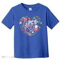 Floral Pct Patient Care Technician Healthcare Worker Gift Toddler T-Shirt thumb 0