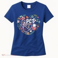 Floral Pct Patient Care Technician Healthcare Worker Gift Women's T-Shirt thumb 0