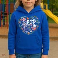 Floral Pct Patient Care Technician Healthcare Worker Gift Kids Hoodie thumb 3