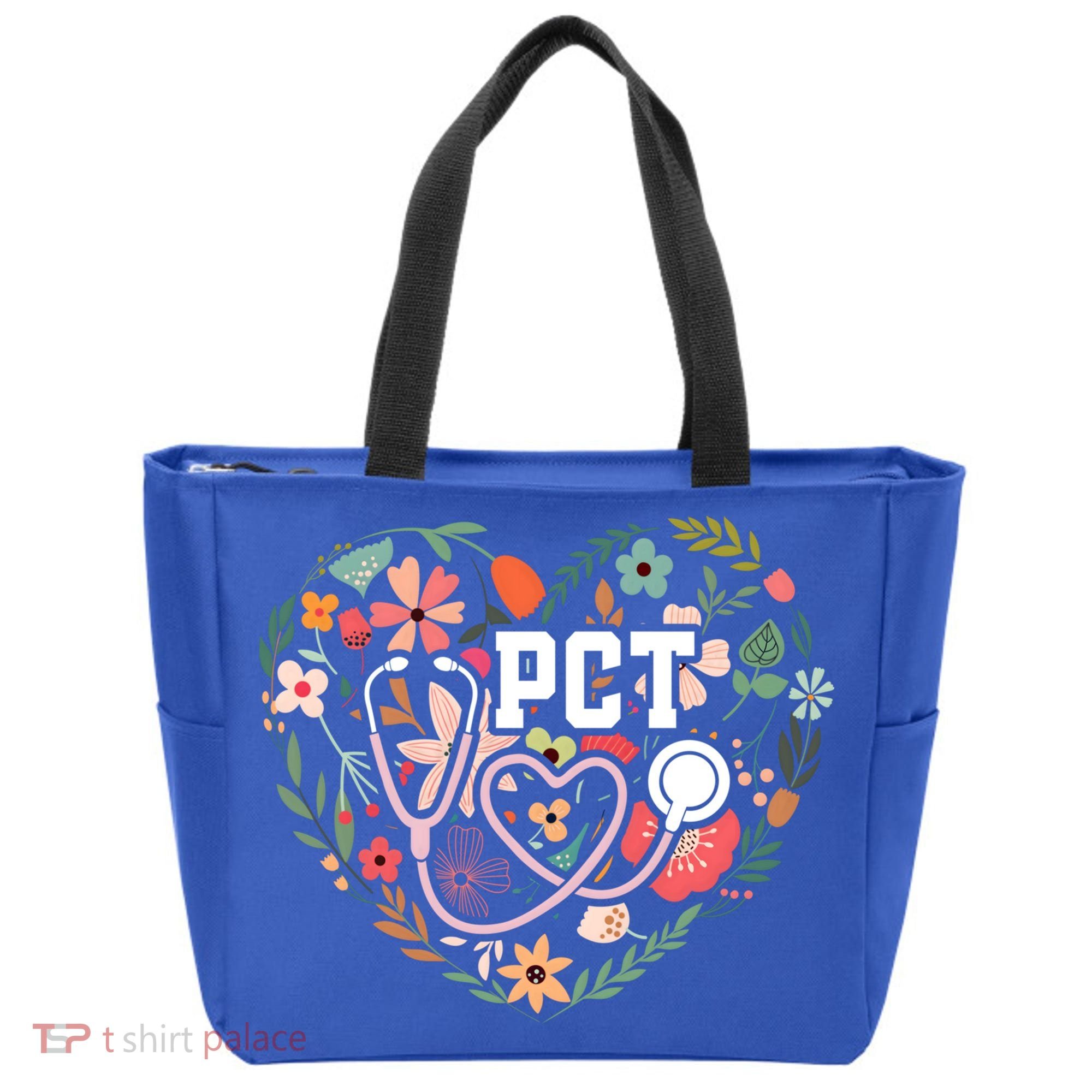 Floral Pct Patient Care Technician Healthcare Worker Gift Tote Bag
