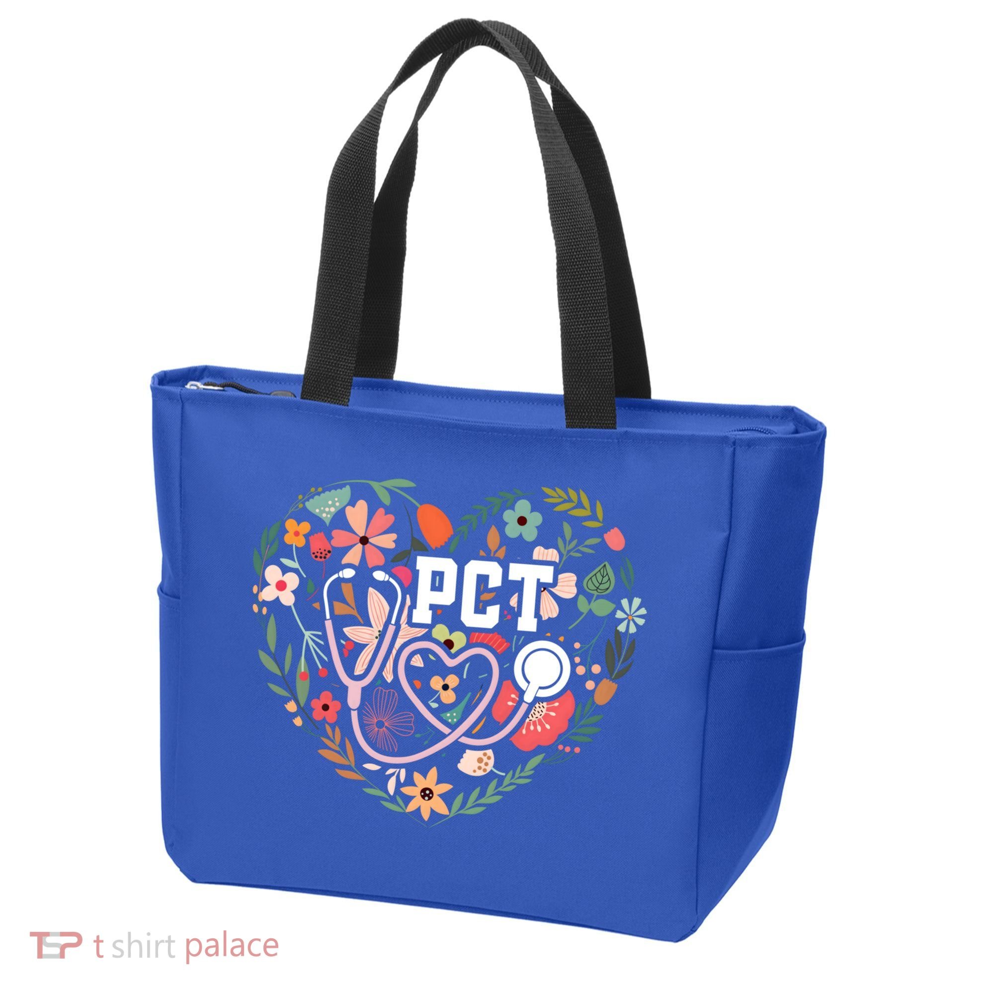 Floral Pct Patient Care Technician Healthcare Worker Gift Tote Bag