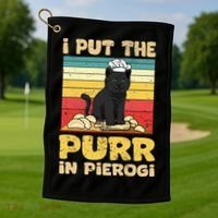 Funny polish pierogi Golf Towel thumb 1
