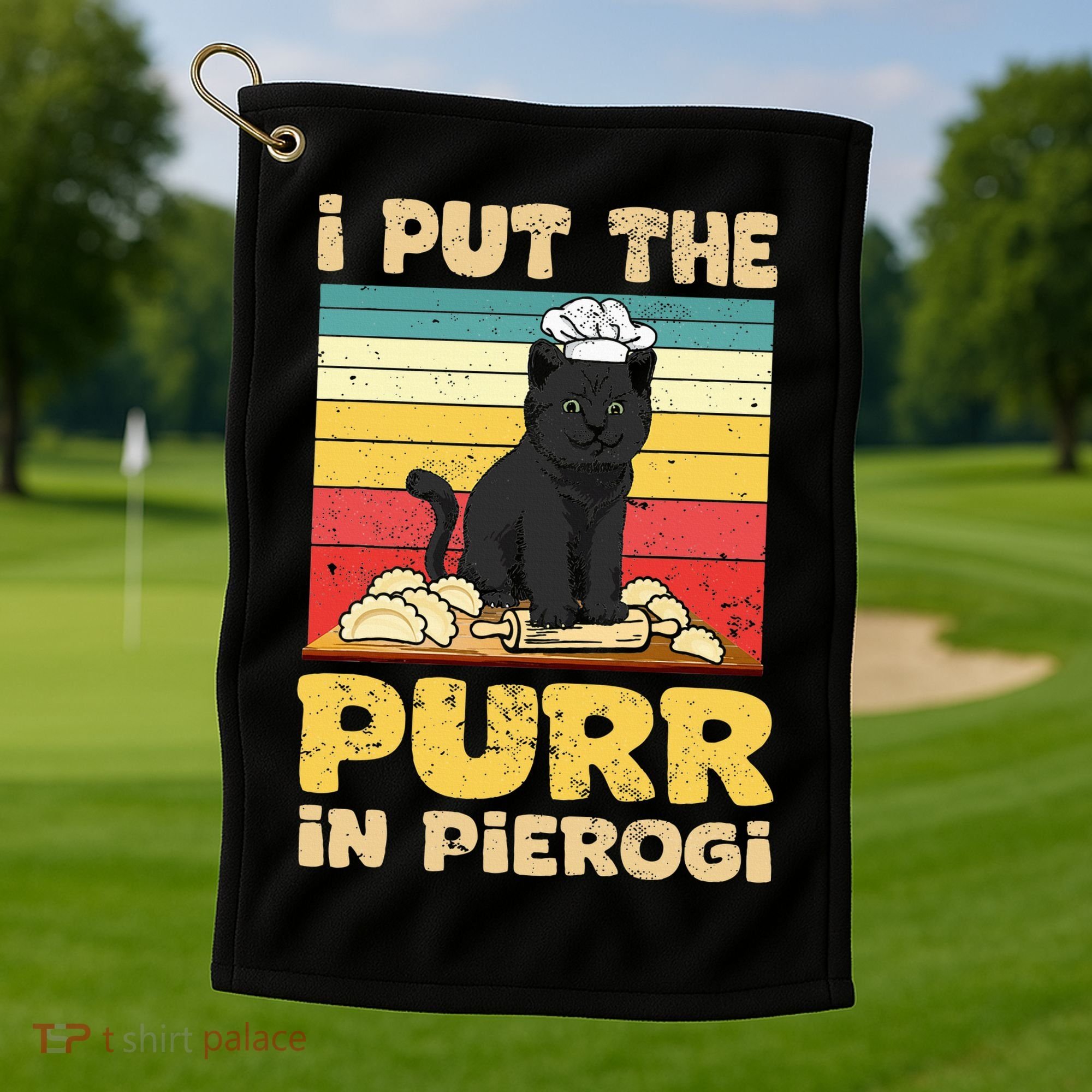 Funny polish pierogi Golf Towel