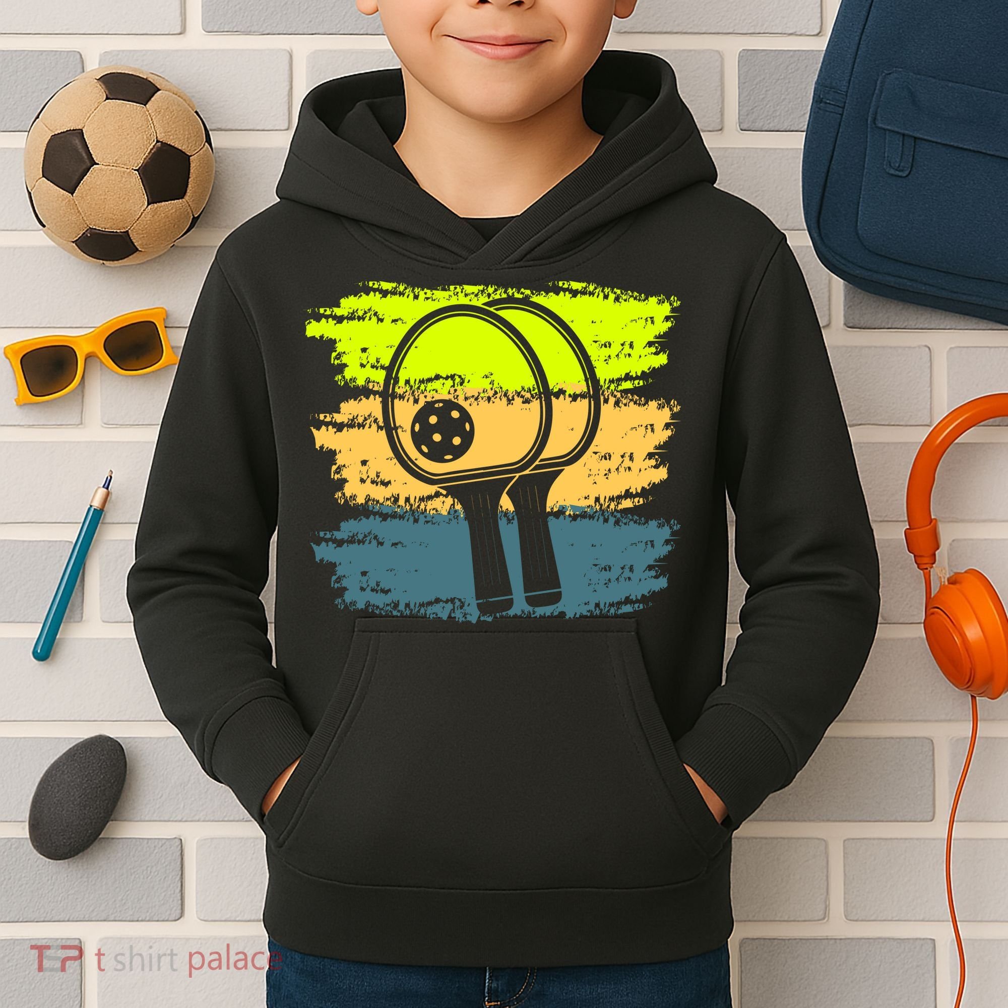 Funny Pickleball Player Paddleball Lover Kids Hoodie