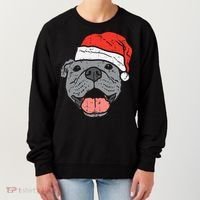 Festive Pitbull Pit Santa Hat Christmas Gift for Dog Lovers Women's Sweatshirt thumb 0