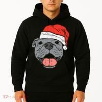 Festive Pitbull Pit Santa Hat Christmas Gift for Dog Lovers Hoodie thumb 2