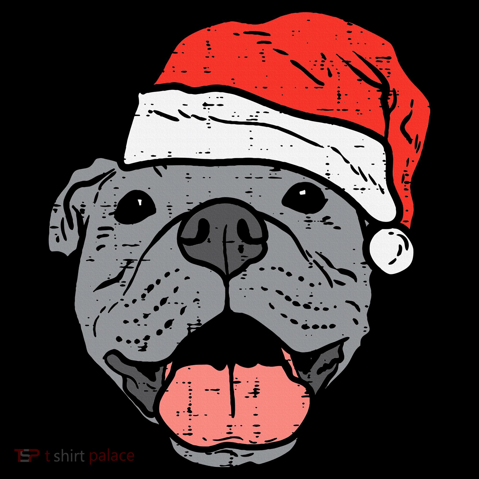 Festive Pitbull Pit Santa Hat Christmas Gift for Dog Lovers Hoodie