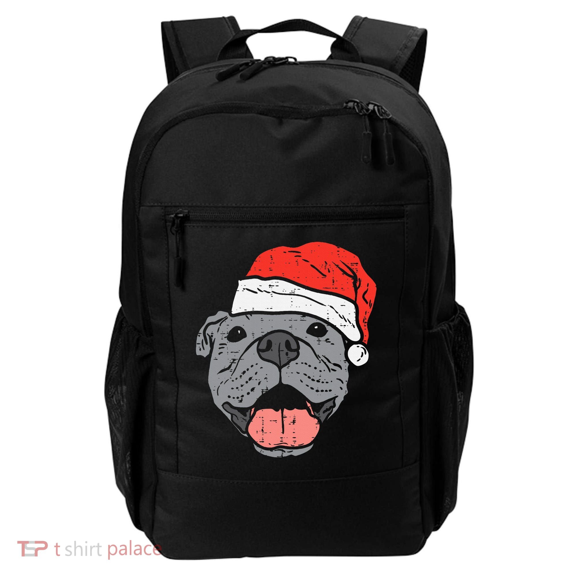 Festive Pitbull Pit Santa Hat Christmas Gift for Dog Lovers Backpack