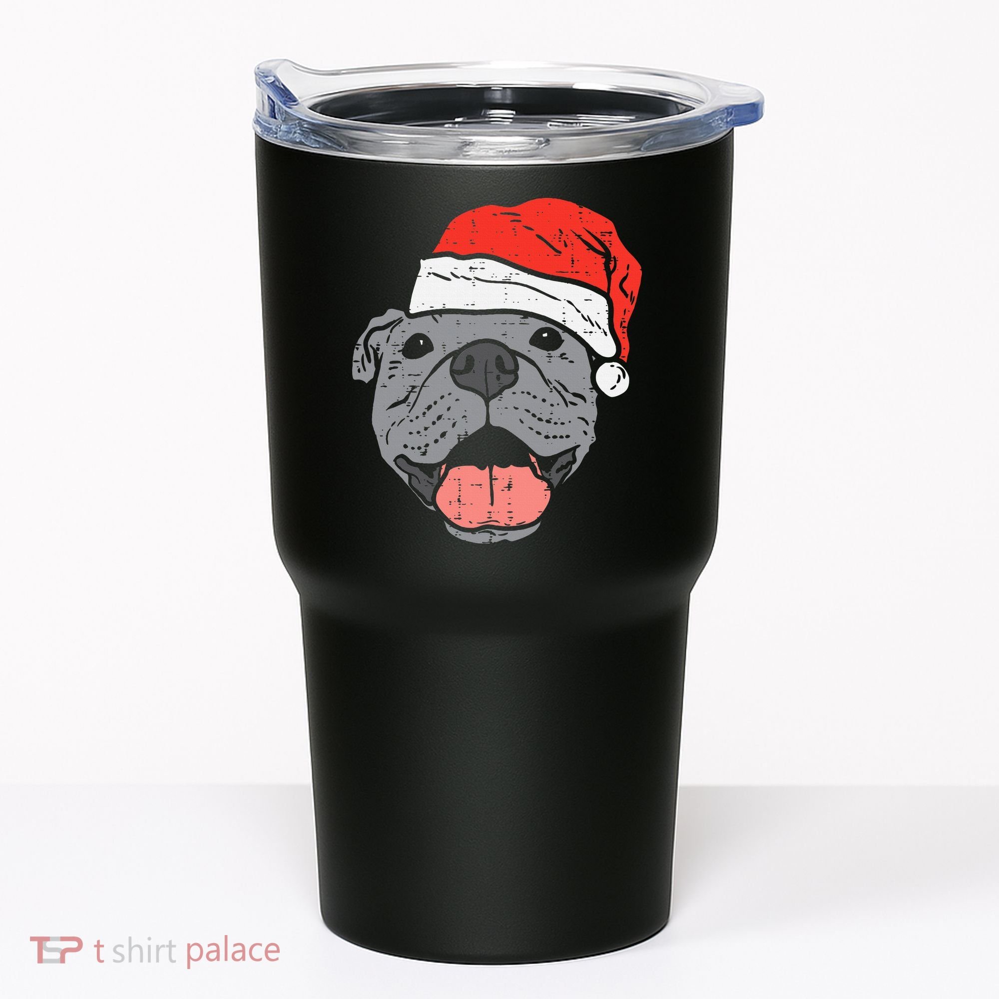 Festive Pitbull Pit Santa Hat Christmas Gift for Dog Lovers Tumbler