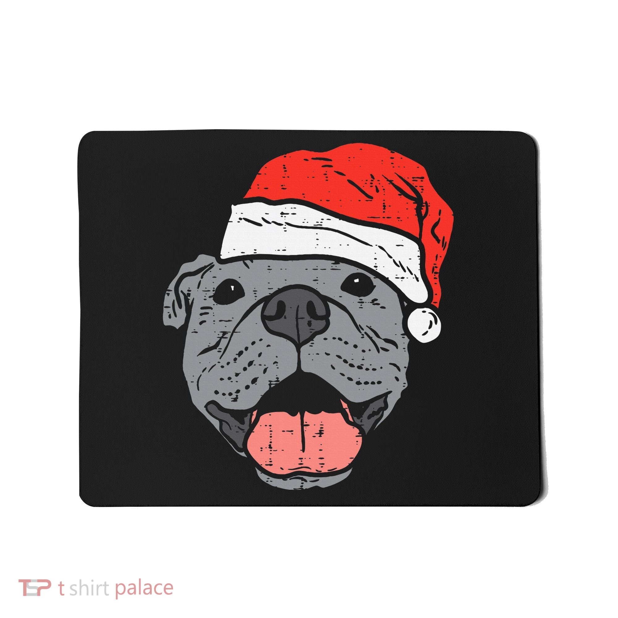 Festive Pitbull Pit Santa Hat Christmas Gift for Dog Lovers Mousepad