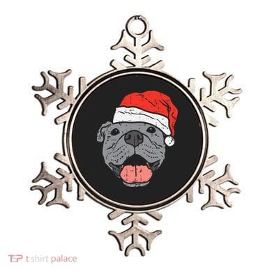 Festive Pitbull Pit Santa Hat Christmas Gift for Dog Lovers Ornament