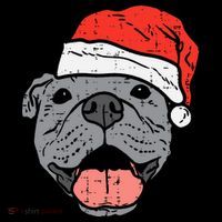 Festive Pitbull Pit Santa Hat Christmas Gift for Dog Lovers Ornament thumb 1
