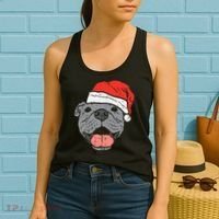 Festive Pitbull Pit Santa Hat Christmas Gift for Dog Lovers Women's Tank Top thumb 2