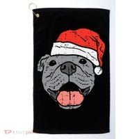 Festive Pitbull Pit Santa Hat Christmas Gift for Dog Lovers Golf Towel thumb 0