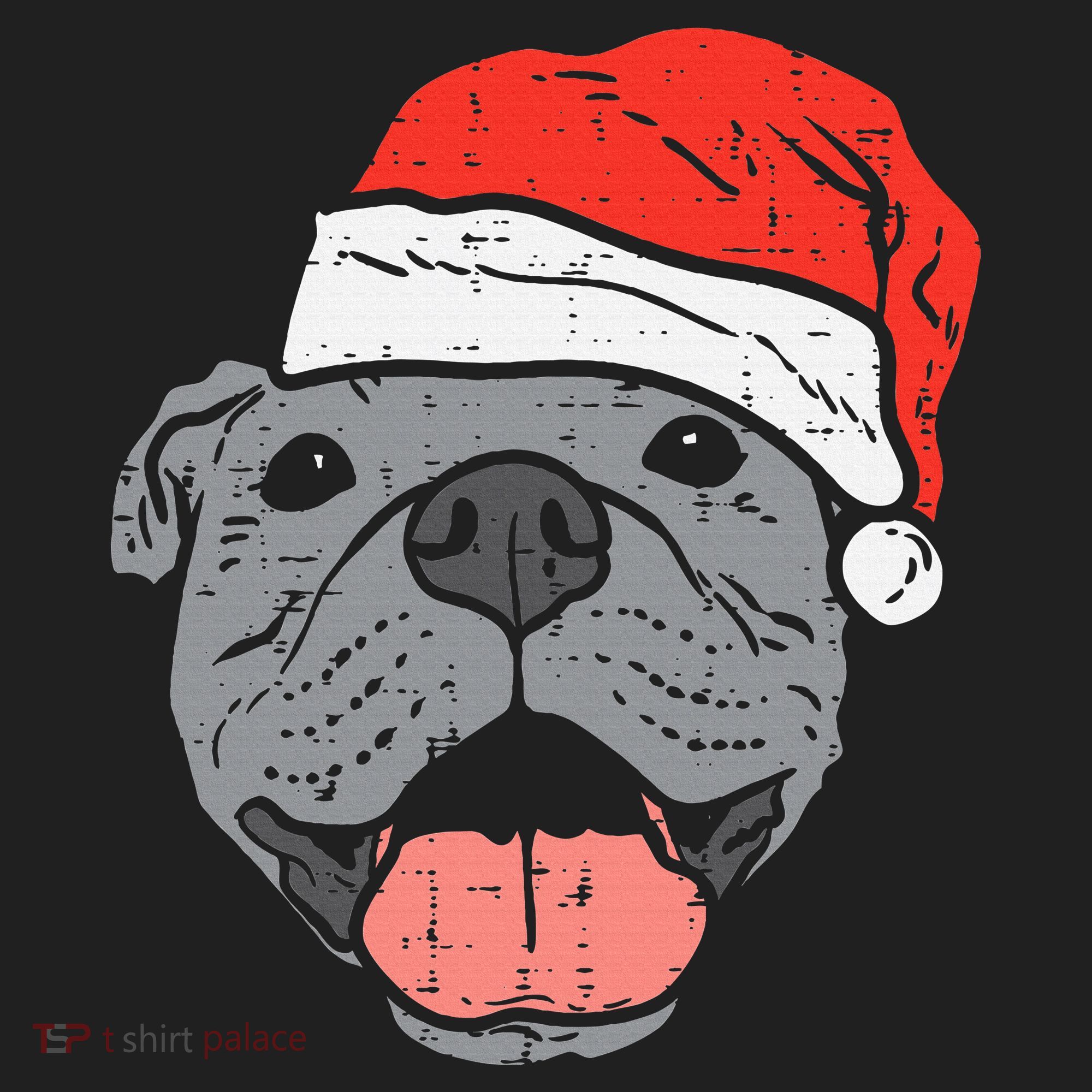 Festive Pitbull Pit Santa Hat Christmas Gift for Dog Lovers Golf Towel