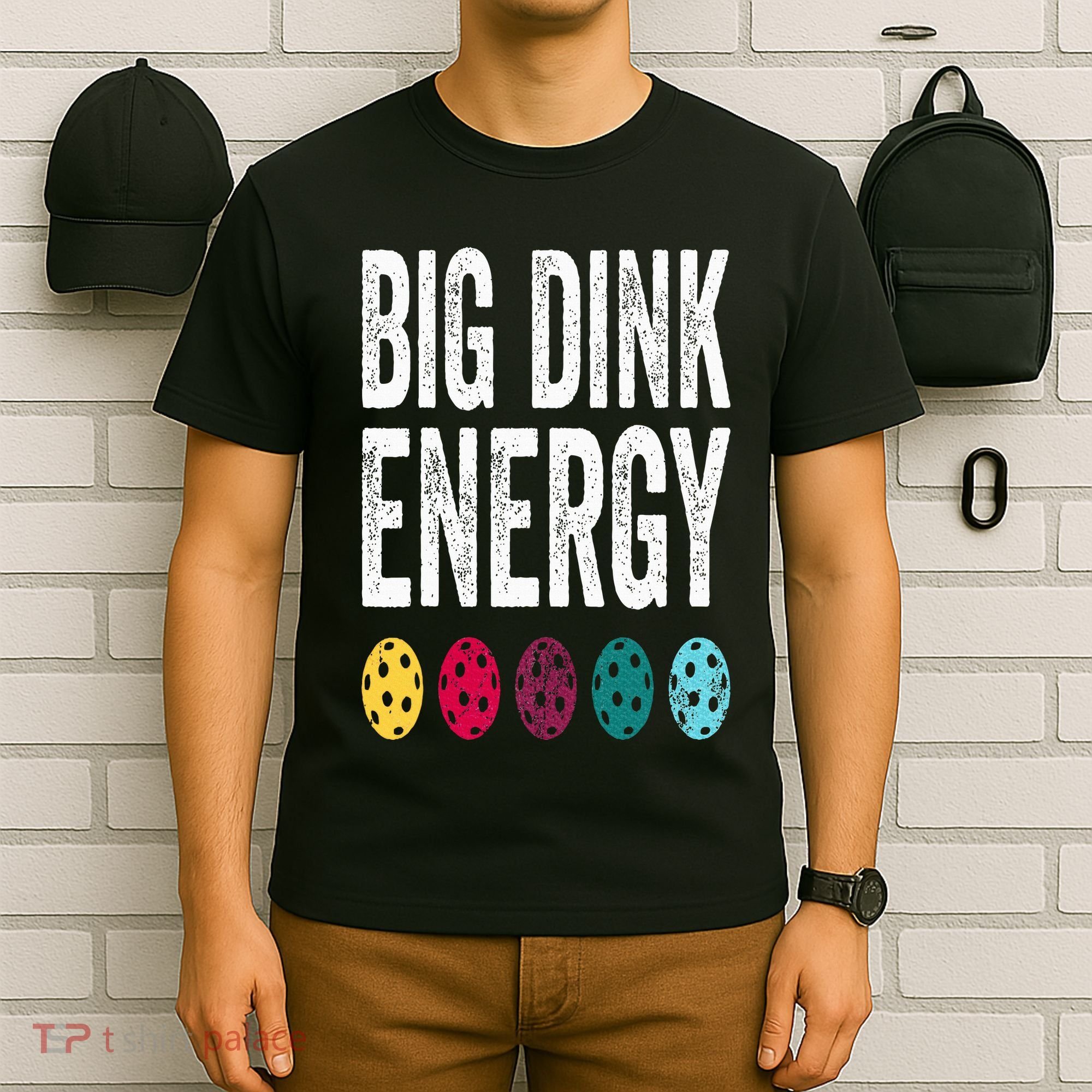 Funny Pickleball Paddle Big Dink Energy Dinking Pickle Ball T-Shirt
