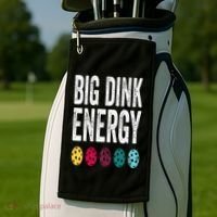 Funny Pickleball Paddle Big Dink Energy Dinking Pickle Ball Golf Towel thumb 2