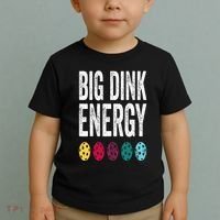 Funny Pickleball Paddle Big Dink Energy Dinking Pickle Ball Toddler T-Shirt thumb 2