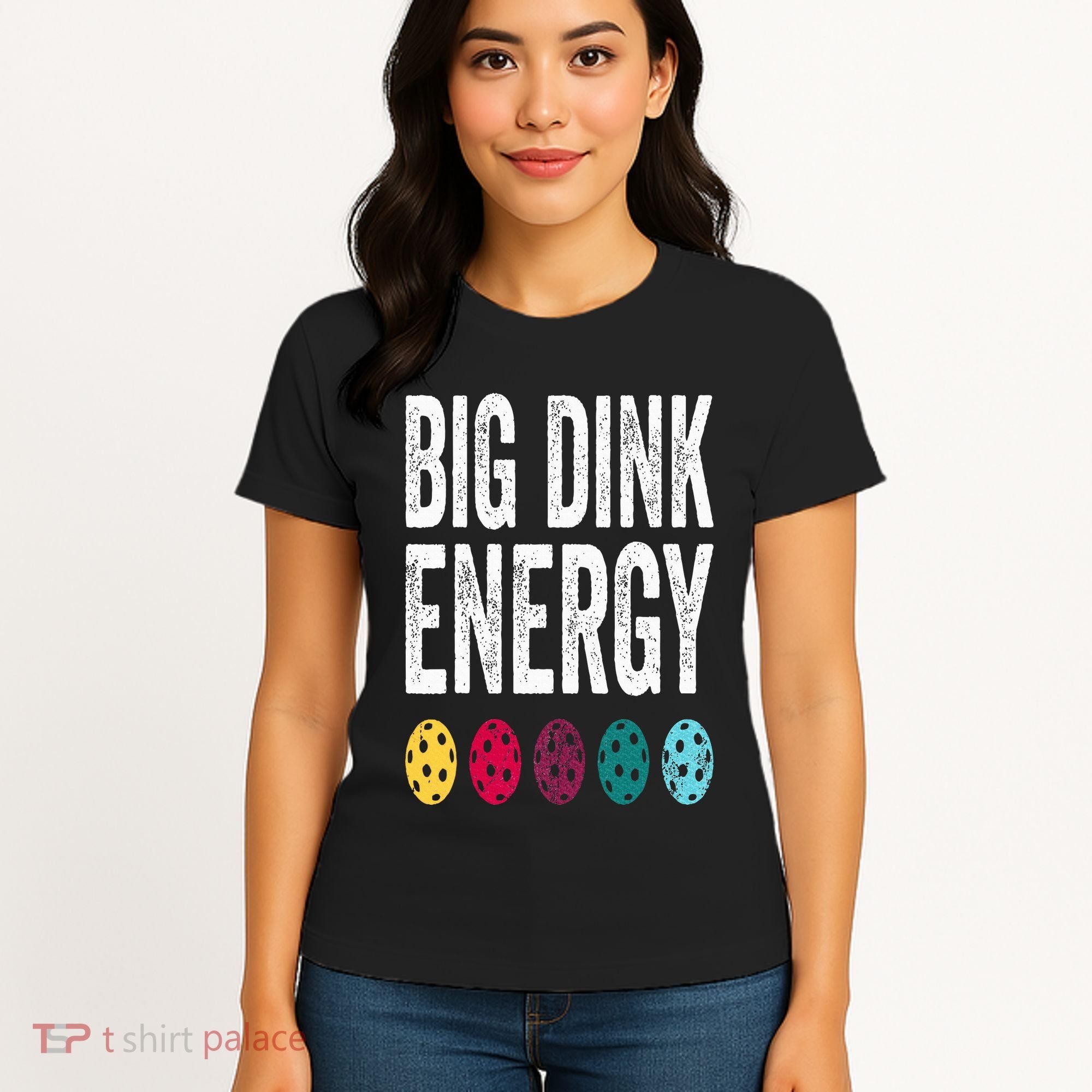 Funny Pickleball Paddle Big Dink Energy Dinking Pickle Ball Women's T-Shirt