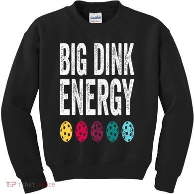 Funny Pickleball Paddle Big Dink Energy Dinking Pickle Ball Kids Sweatshirt