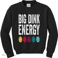Funny Pickleball Paddle Big Dink Energy Dinking Pickle Ball Kids Sweatshirt thumb 0