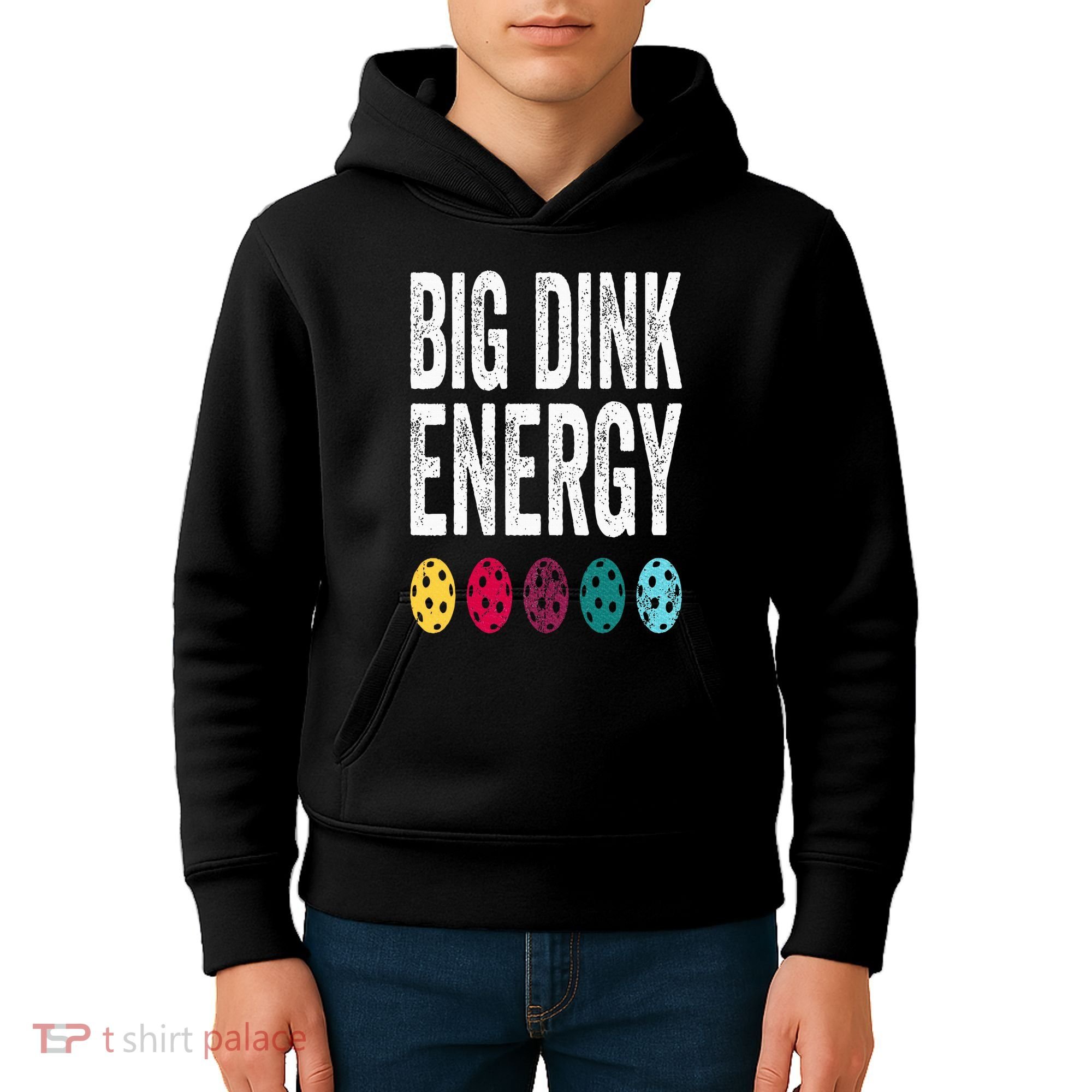 Funny Pickleball Paddle Big Dink Energy Dinking Pickle Ball Kids Hoodie