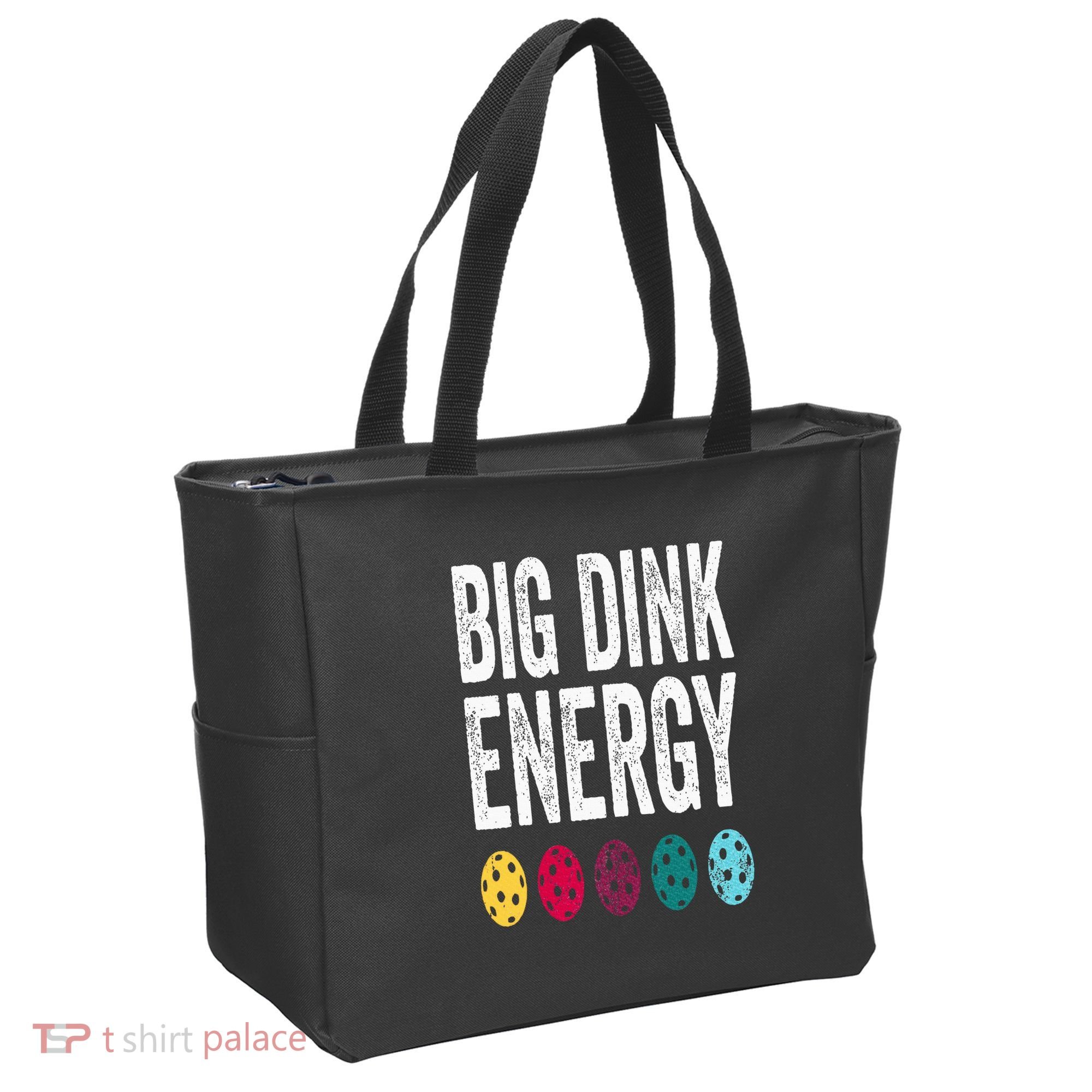 Funny Pickleball Paddle Big Dink Energy Dinking Pickle Ball Tote Bag