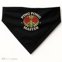Funny Ping Pong Master Gift Table Tennis Players USA-Made Doggie Bandana thumb 0