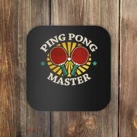 Funny Ping Pong Master Gift Table Tennis Players Coaster thumb 0