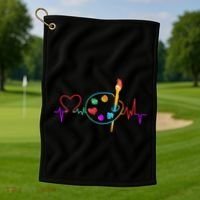 Funny Paint Palette Brush Artist Painter Gift Gift Golf Towel thumb 1