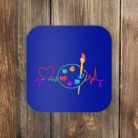 Funny Paint Palette Brush Artist Painter Gift Gift Coaster thumb 0