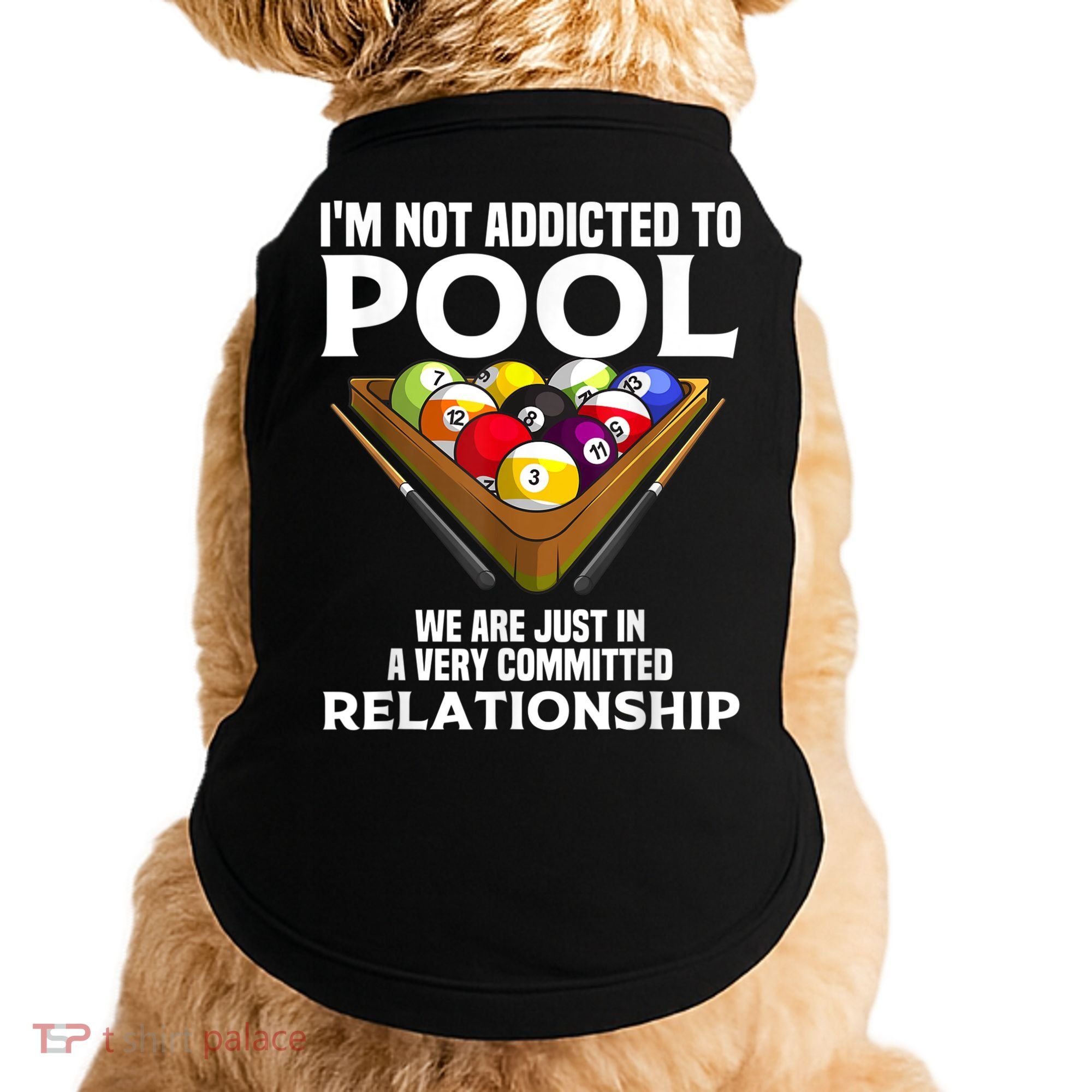 Funny Pool Player For Men Cool Addicted To Billiards Doggie Tank