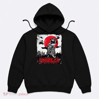 Funny Pugzilla Pug Dog Hoodie