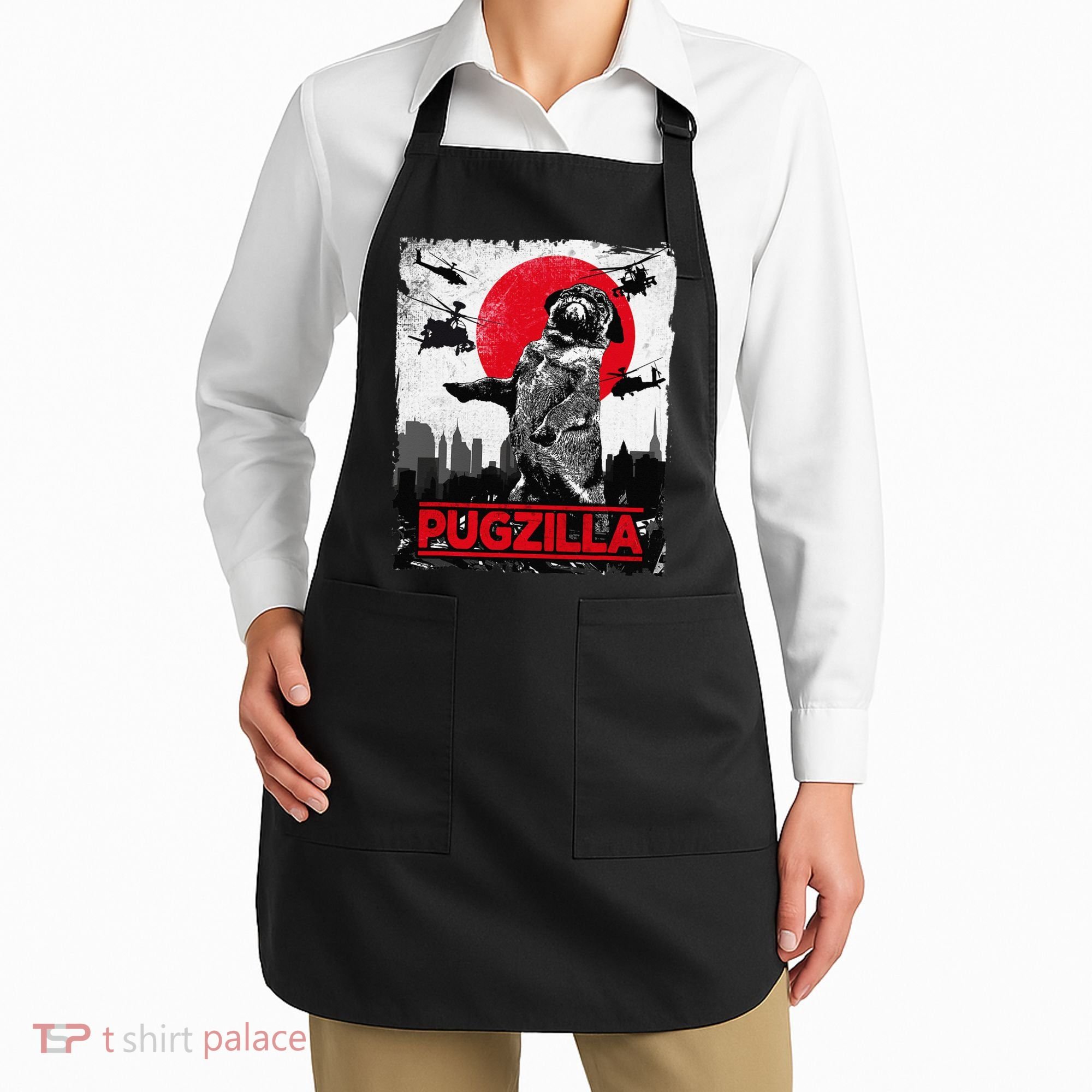 Funny Pugzilla Pug Dog Apron