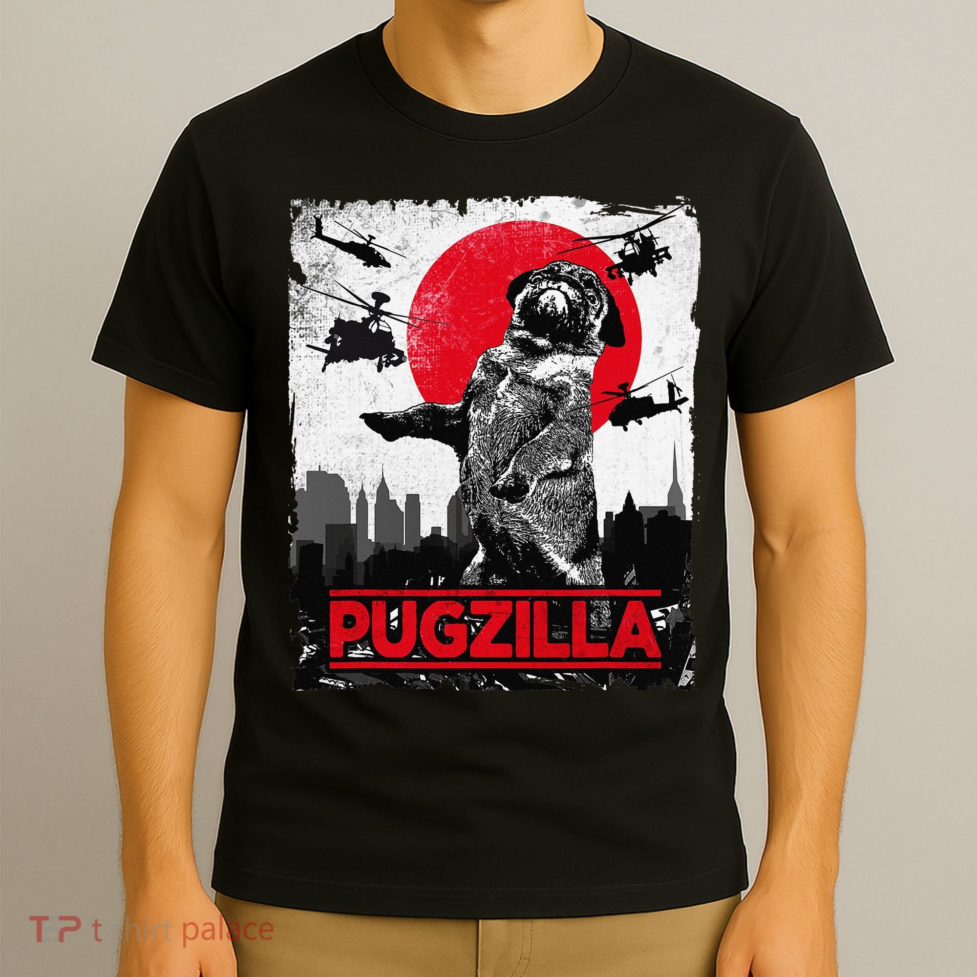 Funny Pugzilla Pug Dog T-Shirt