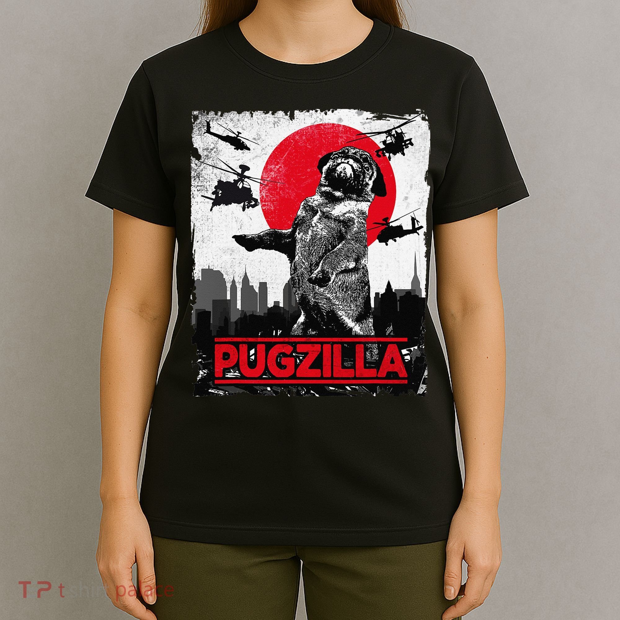 Funny Pugzilla Pug Dog T-Shirt