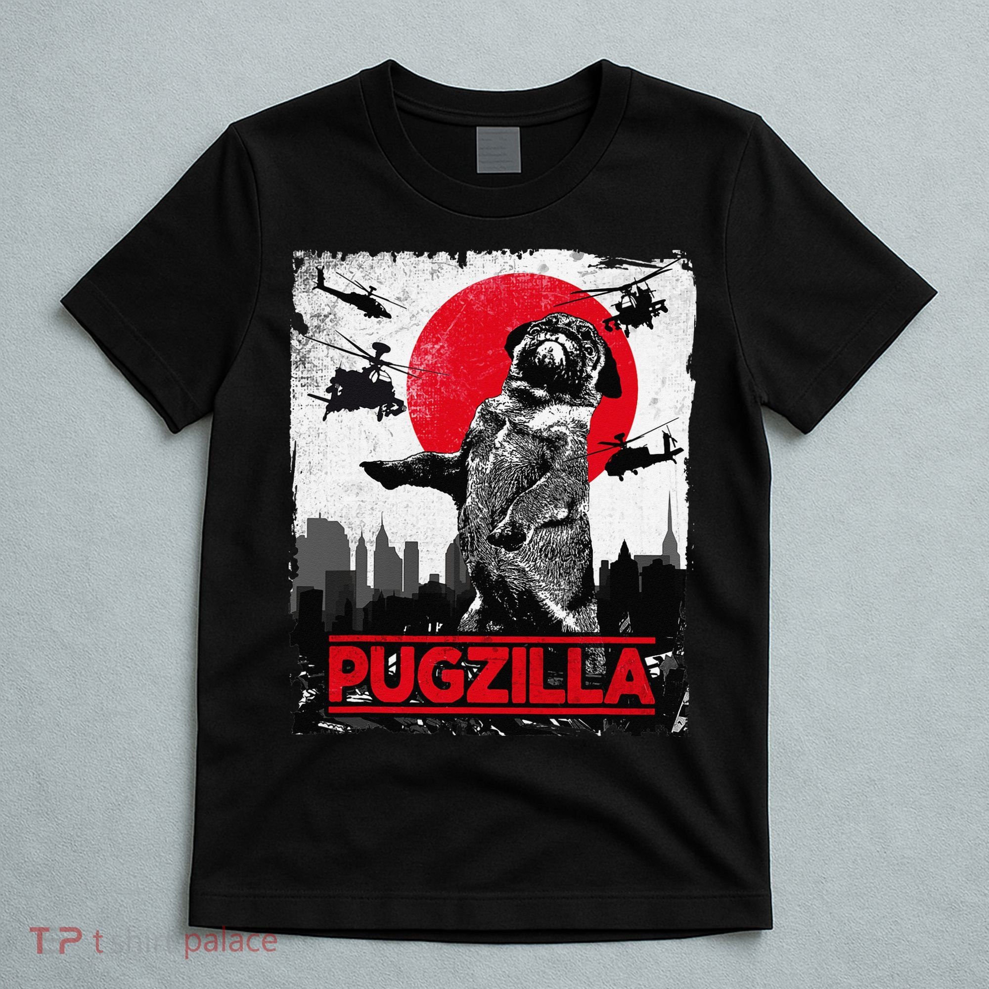 Funny Pugzilla Pug Dog T-Shirt