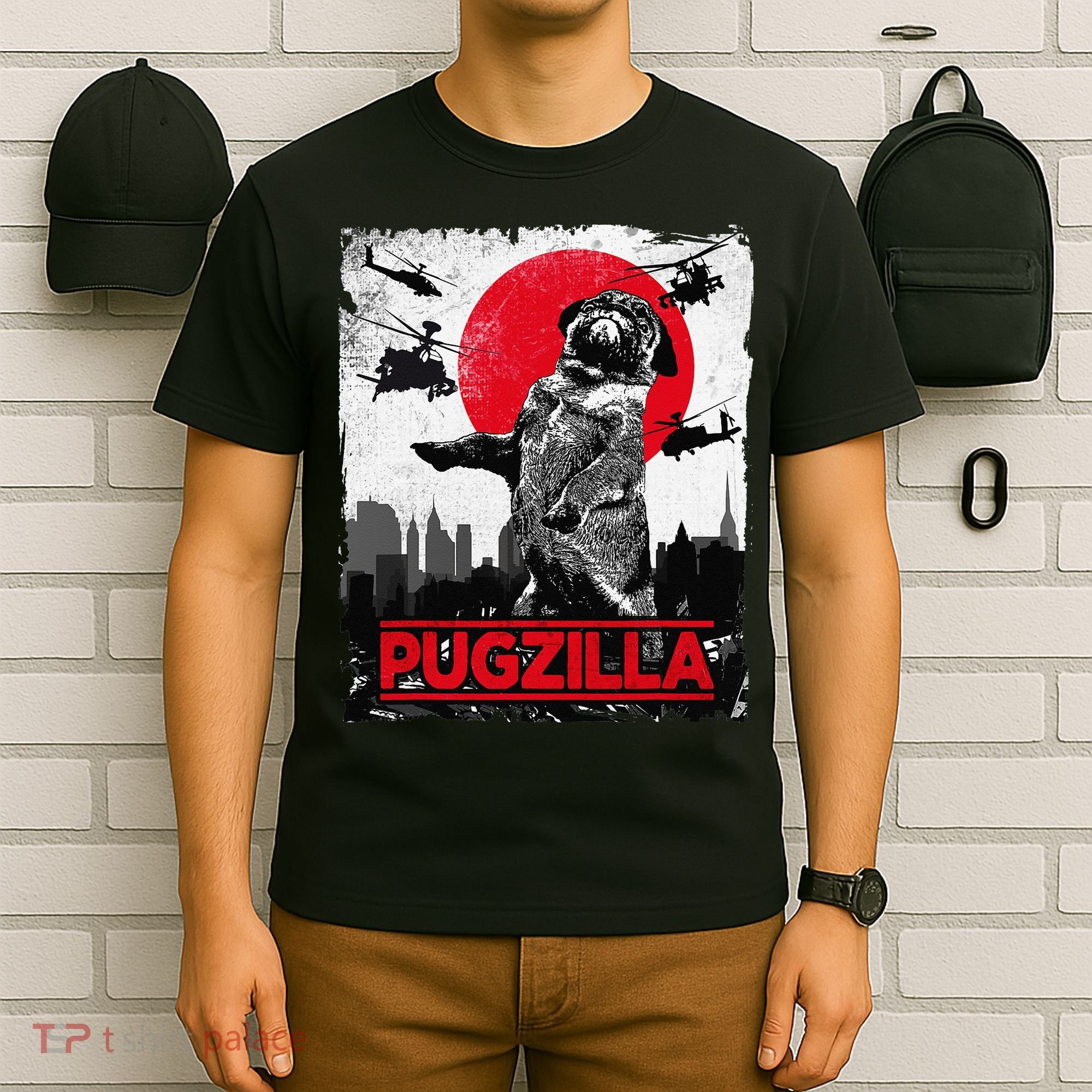 Funny Pugzilla Pug Dog T-Shirt