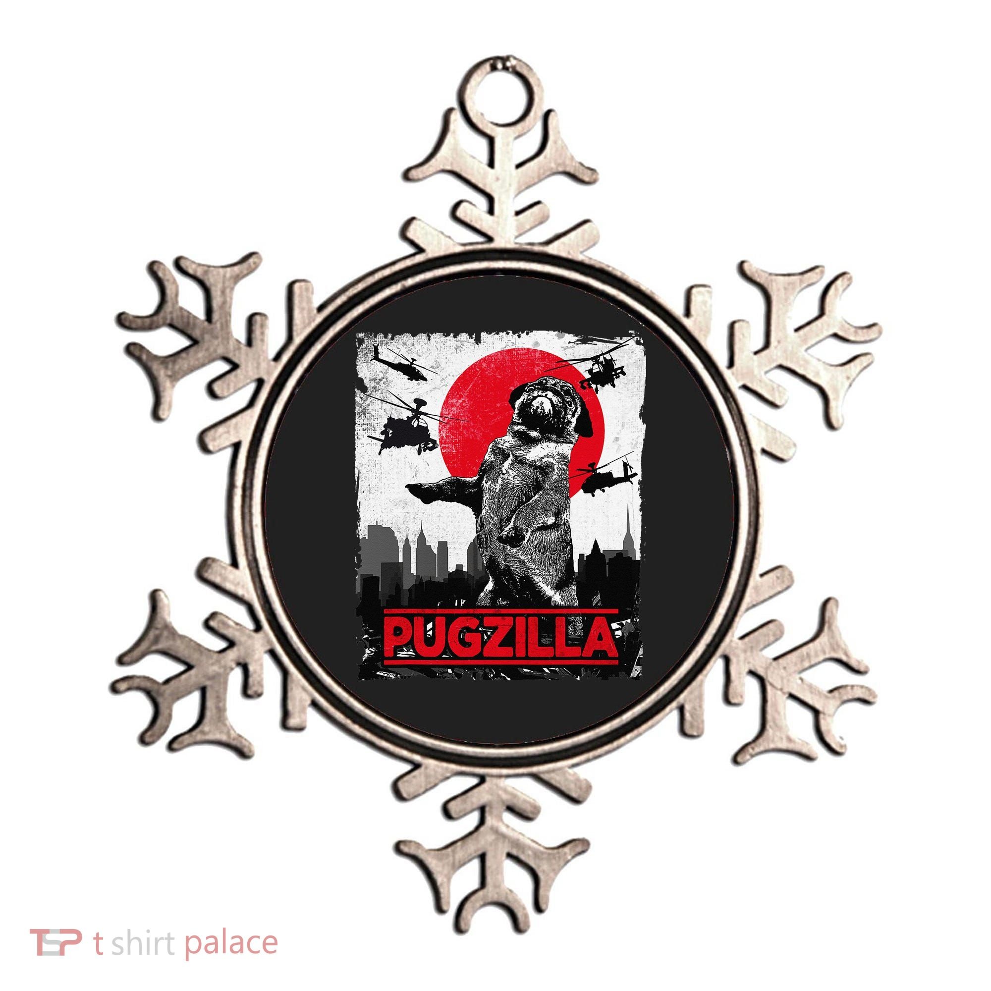Funny Pugzilla Pug Dog Ornament