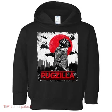 Funny Pugzilla Pug Dog Toddler Hoodie