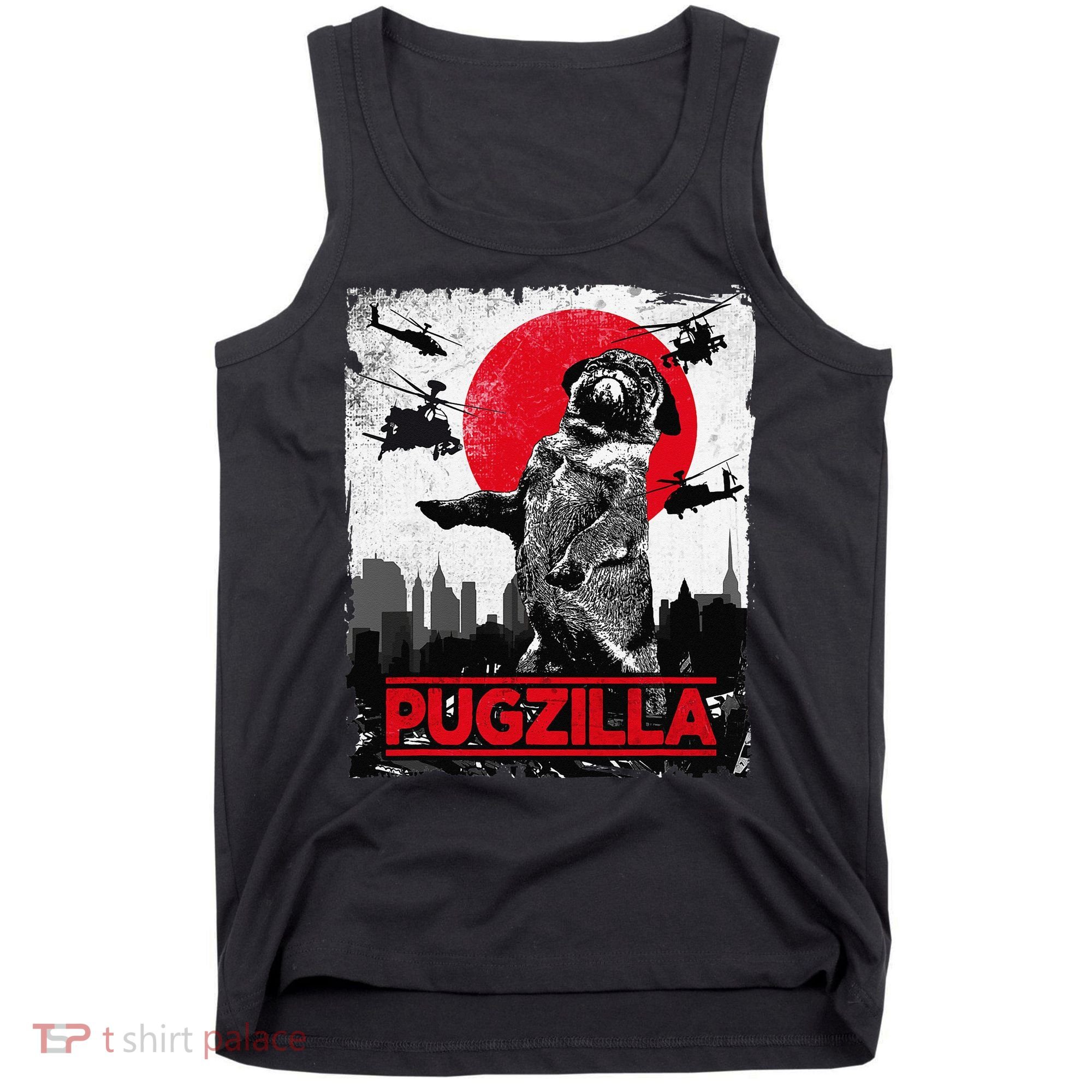 Funny Pugzilla Pug Dog Tank Top