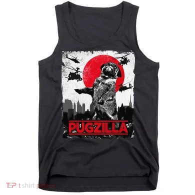 Funny Pugzilla Pug Dog Tank Top