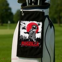 Funny Pugzilla Pug Dog Golf Towel thumb 2