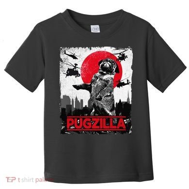 Funny Pugzilla Pug Dog Toddler T-Shirt