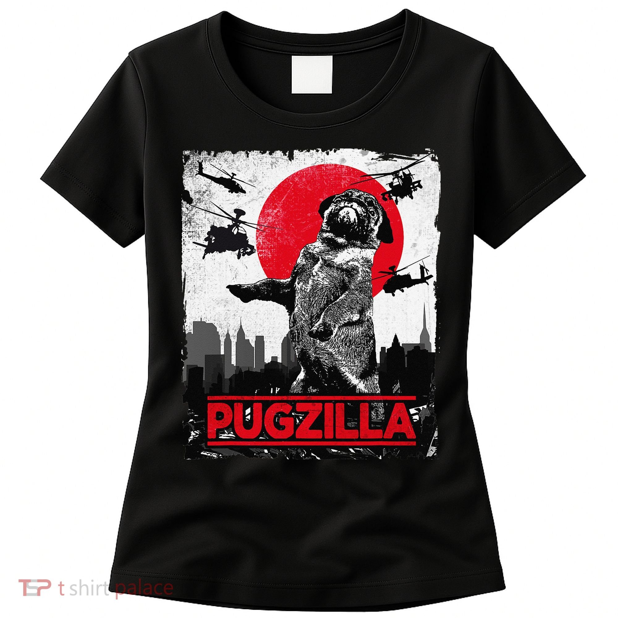 Funny Pugzilla Pug Dog Women's T-Shirt