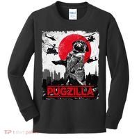 Funny Pugzilla Pug Dog Kids Long Sleeve Shirt thumb 0