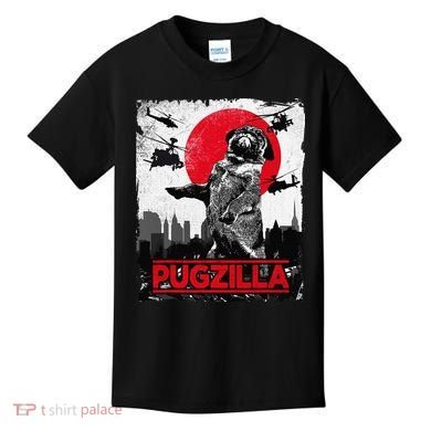 Funny Pugzilla Pug Dog Kids T-Shirt