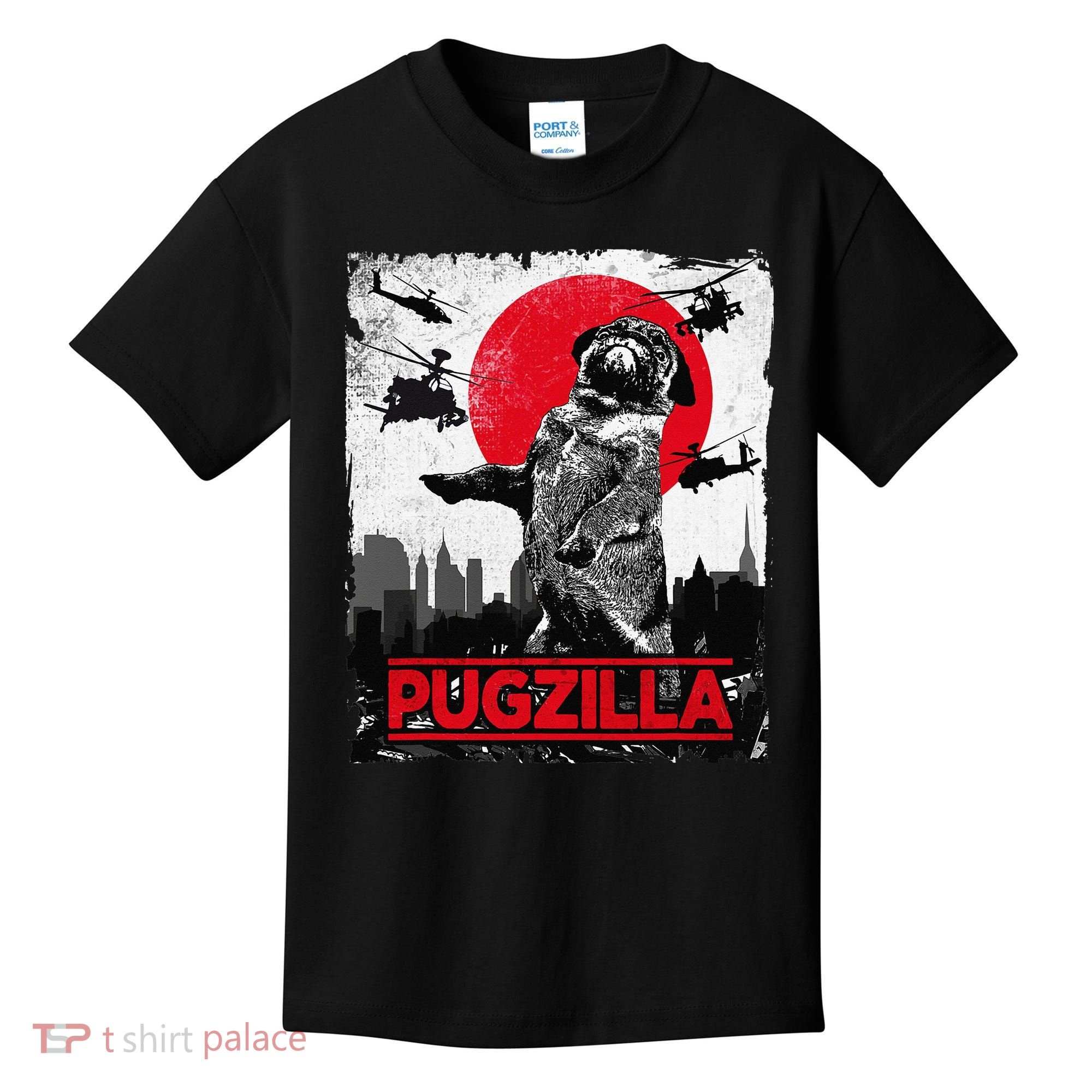 Funny Pugzilla Pug Dog Kids T-Shirt