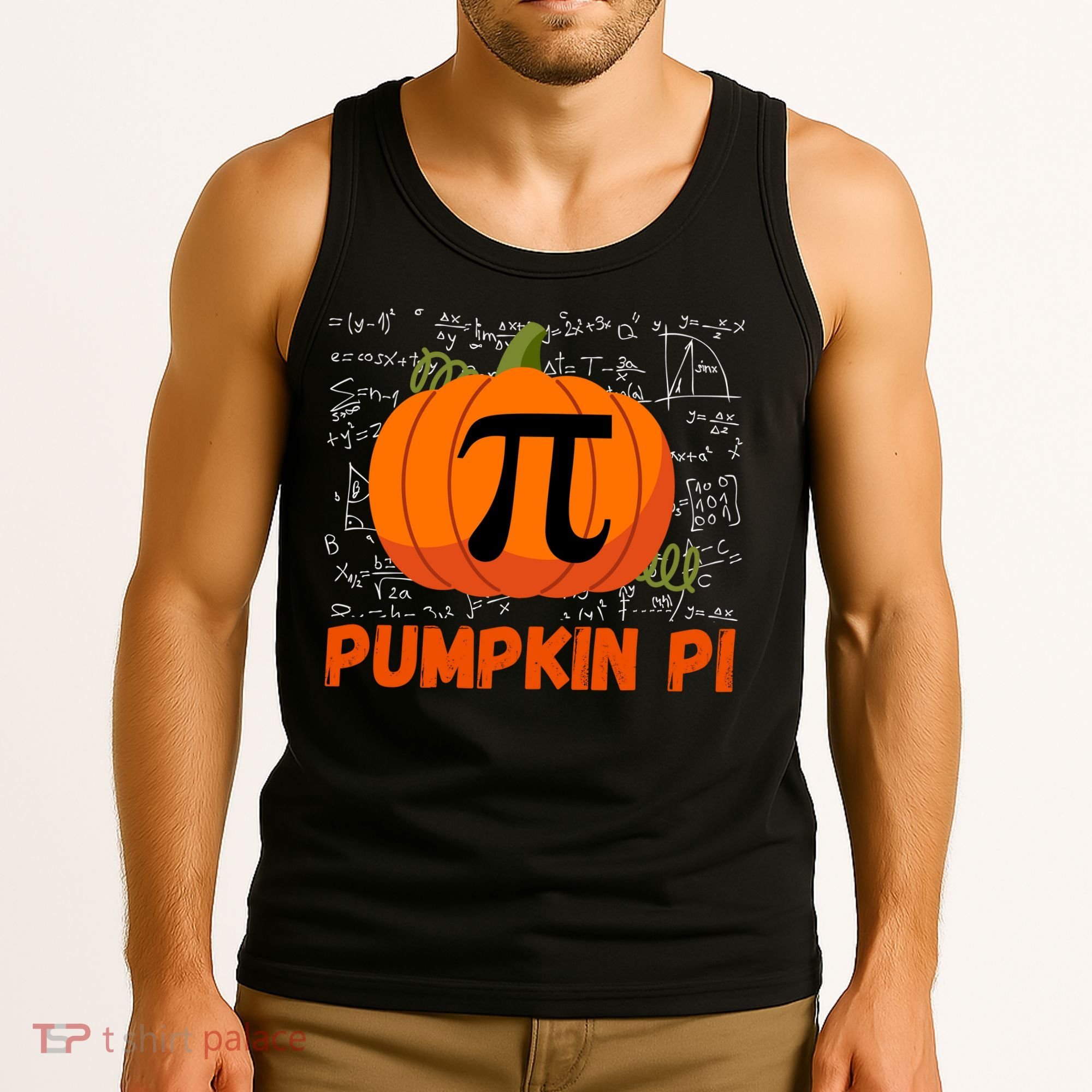 Funny Pumpkin Pie Math Pumpkin Pi Funny Halloween Costume Tank Top