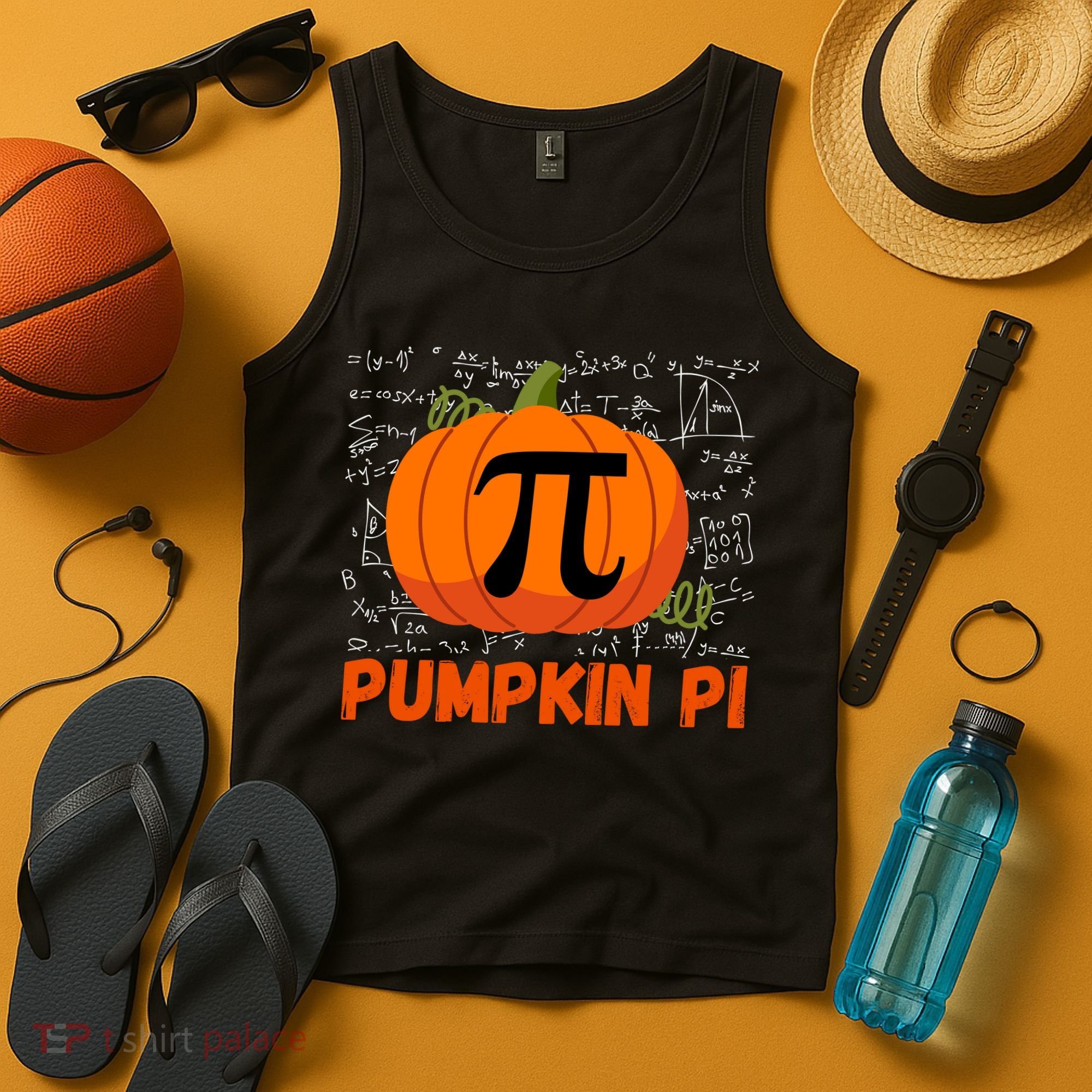 Funny Pumpkin Pie Math Pumpkin Pi Funny Halloween Costume Tank Top